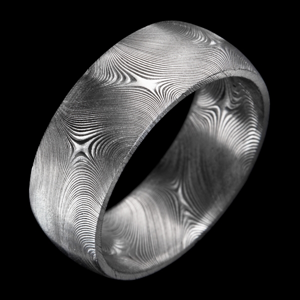 星光大马士革不锈钢男性的结婚戒指Esentials收集安德鲁Nyce设计CustomMade.com德赢与ac米兰手机