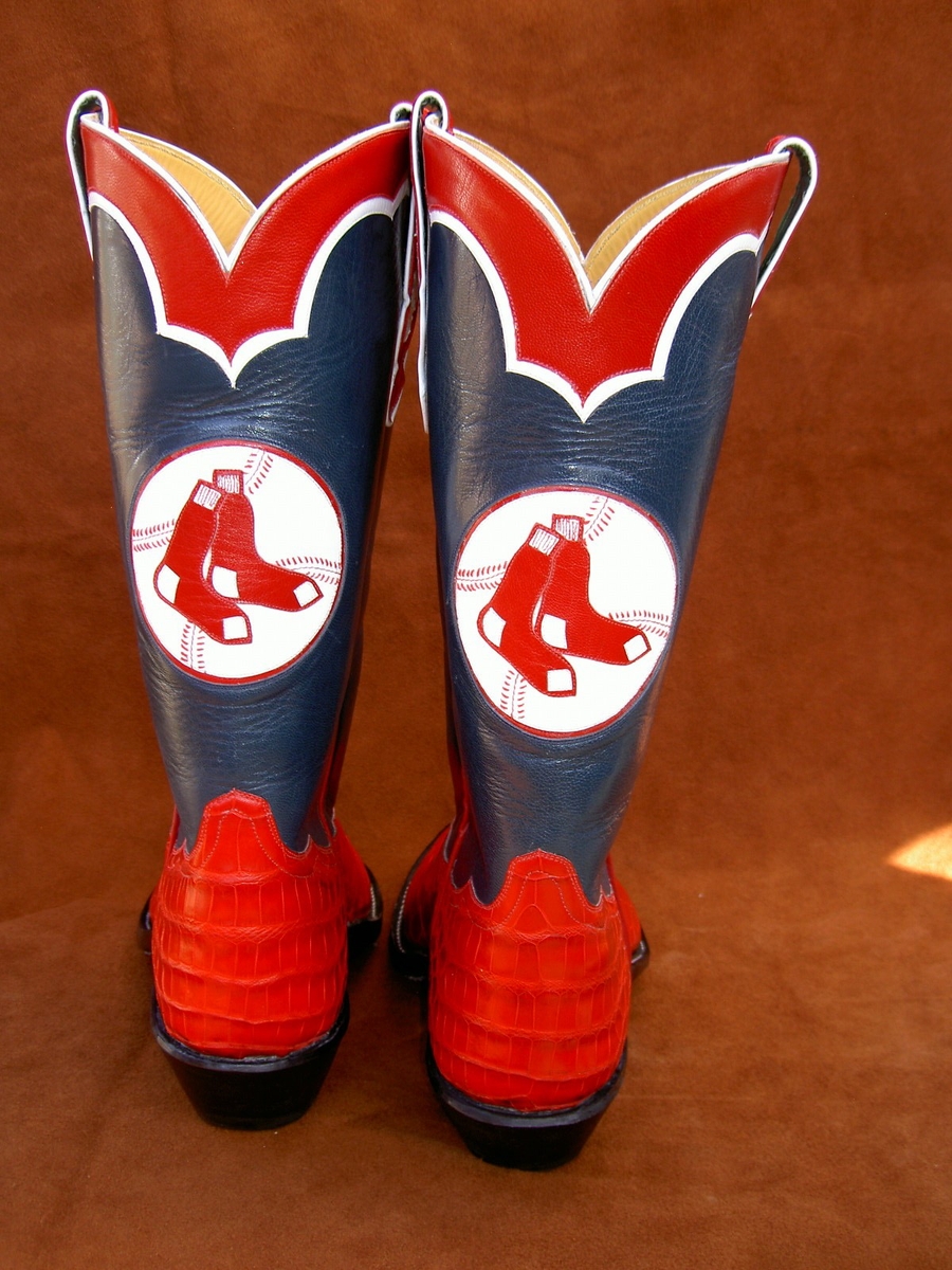 博斯滕红袜靴与标志从60年代由幽灵骑士靴子在CustomMade.com德赢与ac米兰手机